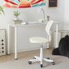 Urban Lifestyle Computer Office Rolling Swivel Task Desk Chair with Mesh Backrest and Caster Wheels, White with White Legs(White)