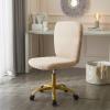 Urban Lifestyle Faux Fur Rolling Task Chair, Mint(Blush)