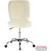 Urban Lifestyle Faux Fur Rolling Task Chair, Mint(Ivory)