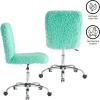 Urban Lifestyle Faux Fur Rolling Task Chair, Mint(Mint)