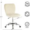 Urban Lifestyle Faux Fur Rolling Task Chair, Mint(White Sherpa)