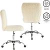 Urban Lifestyle Faux Fur Rolling Task Chair, Mint(White Sherpa)