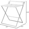 Urban Lifestyle Foldable 2 Tier Compact Computer Desk, Marble/Silver(Marble/Silver)
