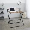 Urban Lifestyle Foldable 2 Tier Compact Computer Desk, Marble/Silver(Wood/Black)