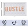 Urban Lifestyle Hustle Tufted Wall Art with White Frame and Checkerboard Backdrop,Modern Motivational Décor for Creative Spaces,Dorms,and Home Offices