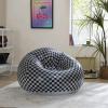 Urban Lifestyle Inflatable Chair, Retro Orange/White Checkered Design,Comfy Seating for Teens and Adults, Ideal for Dorms, Bedrooms & Living Spaces(Black/White)