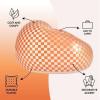 Urban Lifestyle Inflatable Chair, Retro Orange/White Checkered Design,Comfy Seating for Teens and Adults, Ideal for Dorms, Bedrooms & Living Spaces(Orange/White)