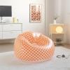 Urban Lifestyle Inflatable Chair, Retro Orange/White Checkered Design,Comfy Seating for Teens and Adults, Ideal for Dorms, Bedrooms & Living Spaces(Orange/White)