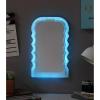 Urban Lifestyle LED Wavy Wall Mirror,Color Changing Light Up Mirror for Bedroom, Living Room or Dorm,16.5″ x 10.28″
