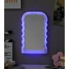 Urban Lifestyle LED Wavy Wall Mirror,Color Changing Light Up Mirror for Bedroom, Living Room or Dorm,16.5″ x 10.28″