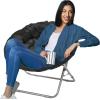 Urban Lifestyle Micromink Oversized Moon Chair, Metal, Grey(Black)