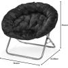 Urban Lifestyle Micromink Oversized Moon Chair, Metal, Grey(Black)
