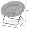 Urban Lifestyle Micromink Oversized Moon Chair, Metal, Grey(Grey)