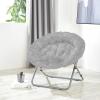 Urban Lifestyle Micromink Oversized Moon Chair, Metal, Grey(Grey)