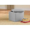Urban Lifestyle Microsuede Storage Ottoman, 15″x15″x15″, Grey(Grey)