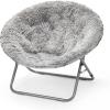 Urban Lifestyle Oversized Mongolian Faux Fur Saucer Chair, Mint(Aqua)