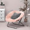 Urban Lifestyle Oversized Mongolian Faux Fur Saucer Chair, Mint(Blush)