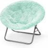 Urban Lifestyle Oversized Mongolian Faux Fur Saucer Chair, Mint(Silver)