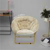 Urban Lifestyle Oversized Rabbit Faux Fur Saucer Chair, Wine/Gold(Ivory)