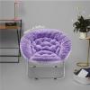 Urban Lifestyle Oversized Rabbit Faux Fur Saucer Chair, Wine/Gold(Purple/Silver)