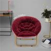 Urban Lifestyle Oversized Rabbit Faux Fur Saucer Chair, Wine/Gold(Wine/Gold)