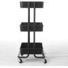 Urban Lifestyle Plastic 3 Tier Rolling Storage Cart, Black(Black)