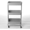 Urban Lifestyle Plastic 3 Tier Rolling Storage Cart, Black(Grey)