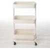 Urban Lifestyle Plastic 3 Tier Rolling Storage Cart, Black(White)