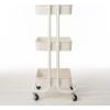 Urban Lifestyle Plastic 3 Tier Rolling Storage Cart, Black(White)