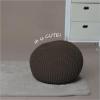 Urban Lifestyle Round Knit Pouf – Hand Woven Cotton, Navy(Brown)