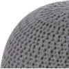 Urban Lifestyle Round Knit Pouf – Hand Woven Cotton, Navy(Dark Grey)