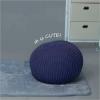 Urban Lifestyle Round Knit Pouf – Hand Woven Cotton, Navy(Indigo/Navy)
