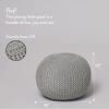 Urban Lifestyle Round Knit Pouf – Hand Woven Cotton, Navy(Light Grey)