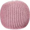 Urban Lifestyle Round Knit Pouf – Hand Woven Cotton, Navy(Light Pink)
