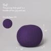 Urban Lifestyle Round Knit Pouf – Hand Woven Cotton, Navy(Purple)