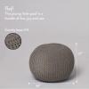 Urban Lifestyle Round Knit Pouf – Hand Woven Cotton, Navy(Taupe)
