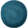 Urban Lifestyle Round Knit Pouf – Hand Woven Cotton, Navy(Teal)