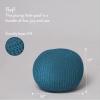 Urban Lifestyle Round Knit Pouf – Hand Woven Cotton, Navy(Teal)