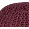Urban Lifestyle Round Knit Pouf – Hand Woven Cotton, Navy(Wine)