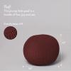 Urban Lifestyle Round Knit Pouf – Hand Woven Cotton, Navy(Wine)