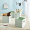 Urban Lifestyle Set of 4 Crushed Velvet Storage Cubes, Mint