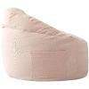 Urban Lifestyle Soft Plush Corduroy Bean Bag Chair with Pocket and Carry Handle,Pink(Pink)