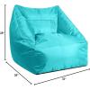 Urban Lifestyle Structured Canvas Bean Bag Chair, Grey(Aqua)