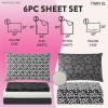 Urban Lifestyle Stylish Cozy 6 Piece Floral Sheet Set, Includes 2 Pillow Cases, 2 Flat Sheets, and 2 Fitted Sheets,Twin/XL(Floral)