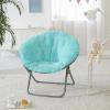 Urban Lifestyle Super Soft Faux Fur Saucer Chair with Folding Metal Frame, Aqua(Aqua)