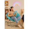 Urban Lifestyle Super Soft Faux Fur Saucer Chair with Folding Metal Frame, Aqua(Aqua)