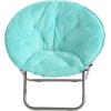 Urban Lifestyle Super Soft Faux Fur Saucer Chair with Folding Metal Frame, Aqua(Aqua)