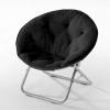Urban Lifestyle Super Soft Faux Fur Saucer Chair with Folding Metal Frame, Aqua(Black)