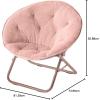 Urban Lifestyle Super Soft Faux Fur Saucer Chair with Folding Metal Frame, Aqua(Blush/Rose Gold)