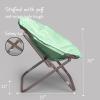 Urban Lifestyle Super Soft Faux Fur Saucer Chair with Folding Metal Frame, Aqua(Mint/Gold)
